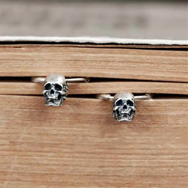 Vintage Skull Hoop Earrings