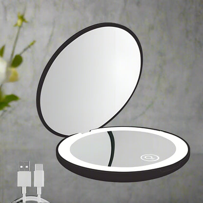 Glow-On LED Compact Mirror