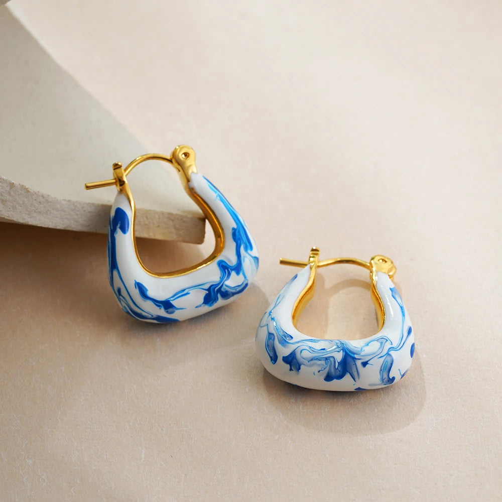 Porcelain Tide Earrings